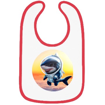 Discover Shark astronaut at sunset Bibs