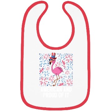 Discover 4th Of July American And Proud Of It Flamingo US Bibs