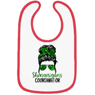 Discover Shenanigans Coordinator Messy Bun St Patric Day Bibs