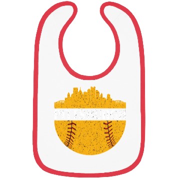 Discover Pittsburgh Baseball Cityscape Distressed Novelty Bibs
