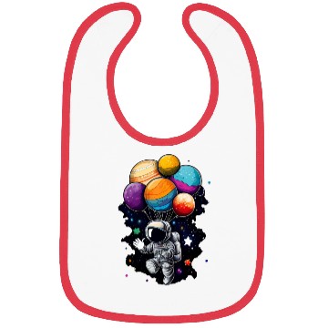 Discover Astronaut Birthday Space Balloon Galaxy Planets Bibs