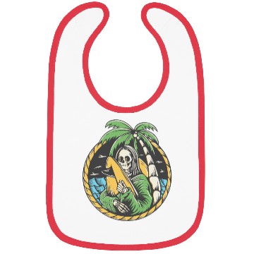 Discover MONALISA SKULL IN THE BEACH Bibs
