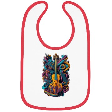 Discover detailed illustration electric guitar white back Bibs