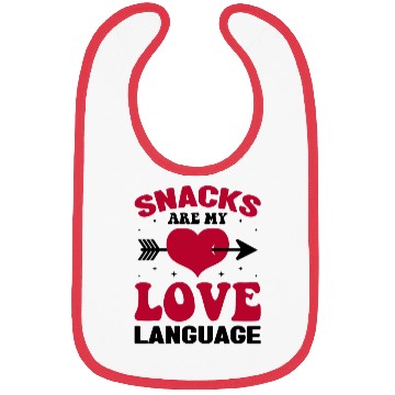 Discover Snacks are my Love Language Funny Snack Lovers Bibs
