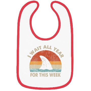 Discover I Wait All Year For This Week shark Lover Ocean Bibs