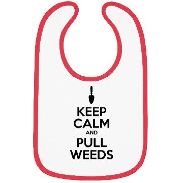 Discover Keep Calm And Pull Weeds With Trowel Icon Bibs