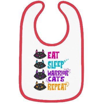 Discover Eat Sleep Cat Warrior Repeat Cat Warrior Love Cats Bibs