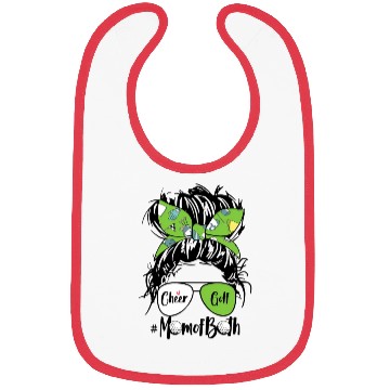 Discover Cheer Golf Mom Of Both Messy Bun Hair Glasses Bibs