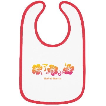 Discover Saint Barts Hibiscus Souvenir Vacation Bibs
