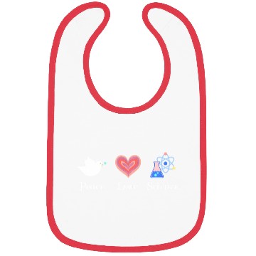 Discover Peace Love & Science Heart Leopard Plaid Bibs