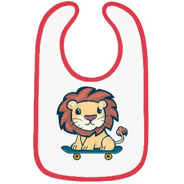 Discover Lion on skateboard Bibs