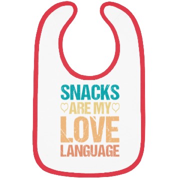 Discover Snacks are my Love Language Funny Snack Lovers Bibs