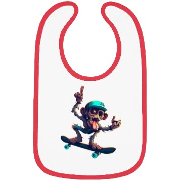 Discover zombie monkey skat Bibs