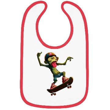 Discover skateboarding zombie monkey Bibs