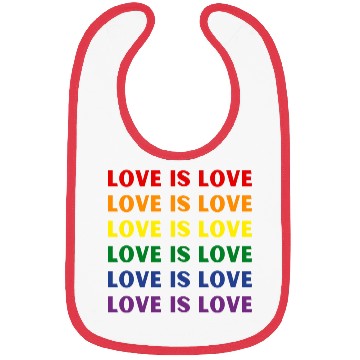 Discover Love Is Love Rainbow Flag Bibs