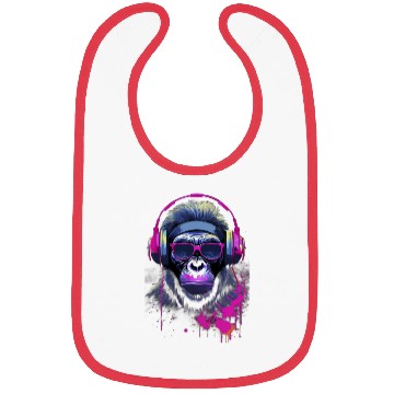 Discover Graffiti Inspired Chimpanzee Ink & Paint Splatters Bibs
