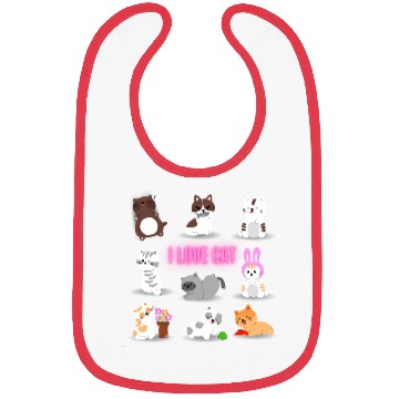 Discover I Love Cat Bibs