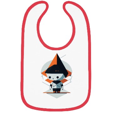 Discover Cute Minimalistic Cartoon with Geometric Patterns Bibs