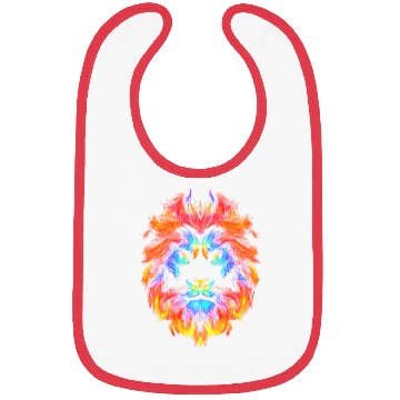 Discover Head of a lion multi colored fire lion head leo Bibs