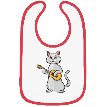 Discover Funny Cat Ukulele Player Uke Lover Bibs
