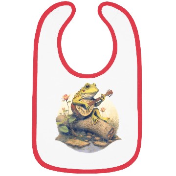 Discover Frog Playing Banjo On Log Vintage Bibs
