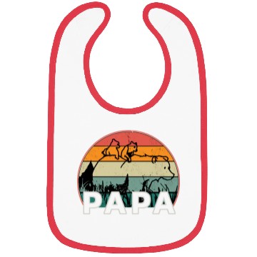 Discover Papa Bear With Cubs Retro Grizzly Bear Forest Tree Bibs