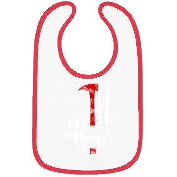 Discover American Firefighter Fire Truck Red Axe Flag Bibs