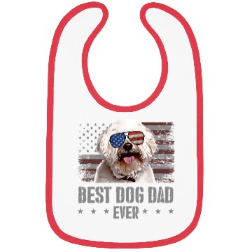 Discover Bichons Frise Best Dog Dad Ever Usa American Flag Bibs
