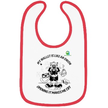 Discover Crying Onion Wallet Humor Bibs