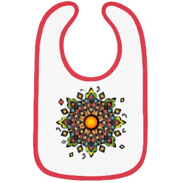 Discover colorful gothic rosette church window ornament Bibs