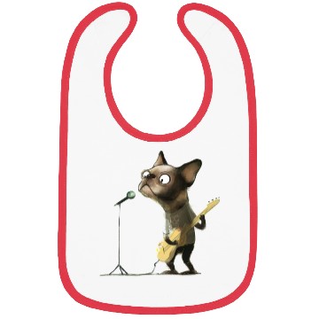 Discover puppy playing guitar Bibs