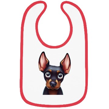 Discover Playful Doberman Pinscher Art Bibs