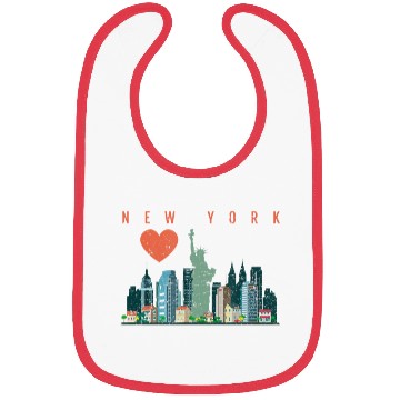 Discover New York City Nyc Skyline Heart Distressed Style Bibs