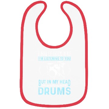 Discover In My Head I'm Playing My Drums Music Drummer Bibs