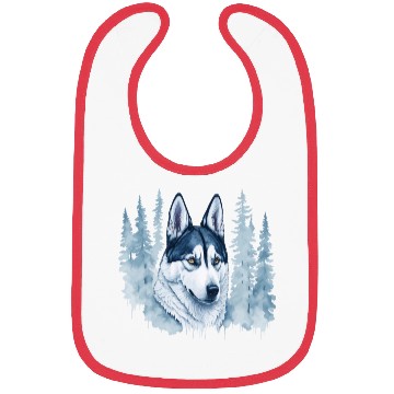 Discover Siberian Husky With A Winter Forest Bibs
