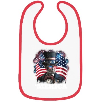 Discover Merica Lincoln Independence Day Party 4th July Bibs