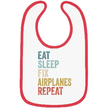 Discover Eat Sleep Fix Airplanes Repeat Aircraft Mechanic Bibs