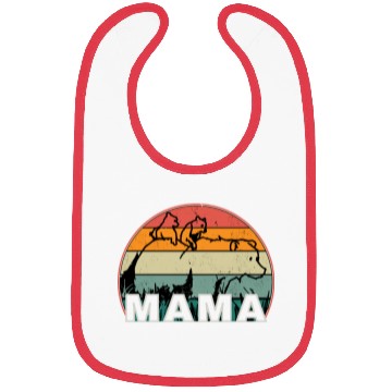 Discover Mama Bear grizzly Retro With Cubs distressed print Bibs