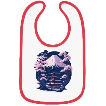 Discover Mount Fuji and a Temple With Cherry Blossoms Bibs