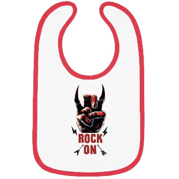 Discover Rock music hand devil horns rock musician Bibs