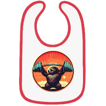 Discover Sloth Dumbbells Fitness Sunset Bibs