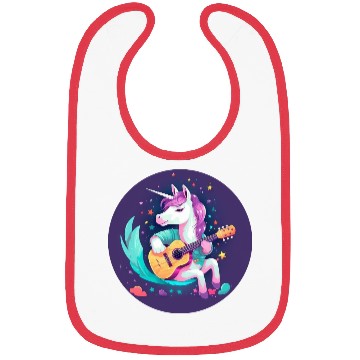 Discover Unicorn Guitar Sunset Bibs