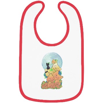 Discover Cat Pumpkin Pile Bibs