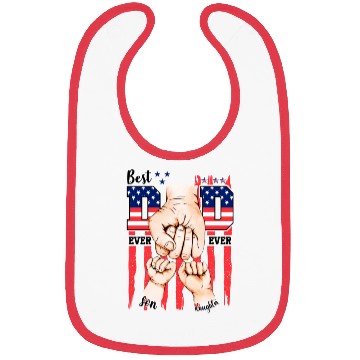 Discover Best Dad Ever Team American Flag Father's Day Bibs