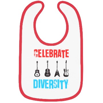 Discover Celebrate Diversity Funny Guitar Player Musician Bibs