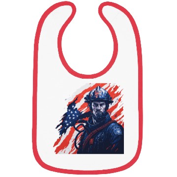 Discover Firefighter USA Flag Design Bibs