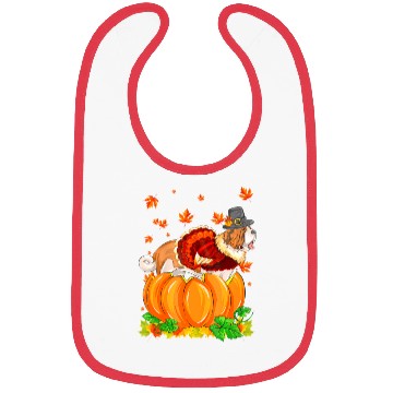 Discover Saint Bernard Dog Thanksgiving Turkey Pumpkin Bibs