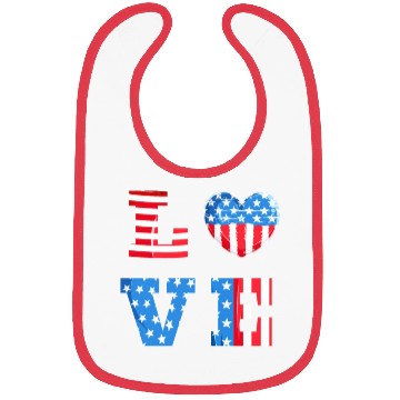 Discover LOVE America Independence Day USA Patriots Bibs