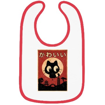 Discover Vintage Kawaii Cat Japanese Black Anime Bibs