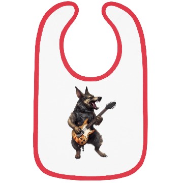 Discover German Shepherd Dog Playing On Electric Guitar Bibs